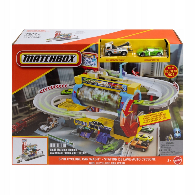 Sada na umývanie áut MATCHBOX SET Turbo Cyclone s 2 autami